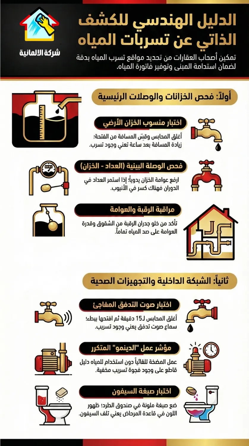 دليل الشركة المياه الوطنية للكشف الذاتي عن تسربات المياه