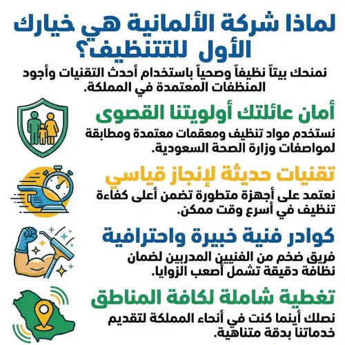 مميزات شركة الالمانية أفضل شركه تنظيف بالدمام مميزات شركة الالمانية أفضل شركه تنظيف بالدمام